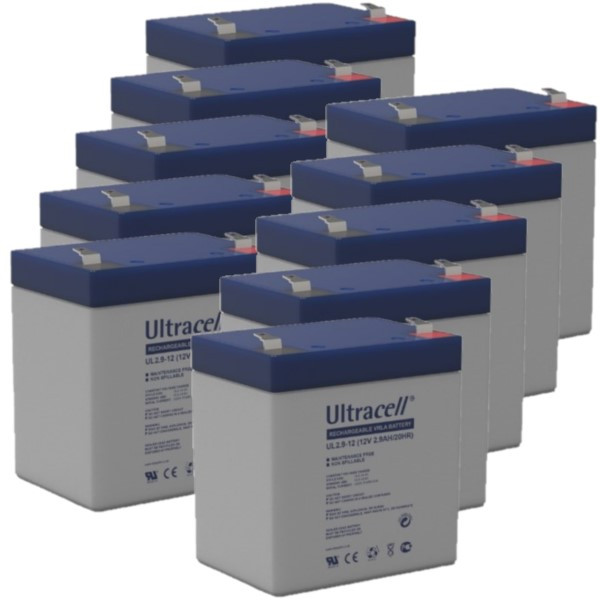 Ultracell 10 Stuks: Ultracell UL2.9-12 VRLA AGM Loodaccu's (12V, 2.9 Ah, T1 terminal)  AUL00080 - 1