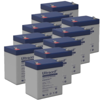 Ultracell 10 Stuks: Ultracell UL5-12 VRLA AGM loodaccu's (12V, 5.0 Ah, T1 terminal)  AUL00050