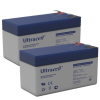 2 Stuks: Ultracell UL1.3-12 VRLA AGM Loodaccu's (12V, 1.3 Ah, T1 terminal)