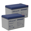 2 Stuks: Ultracell UL12-12 VRLA AGM Loodaccu's (12V, 12 Ah, T1 terminal)