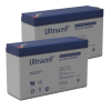 2 Stuks: Ultracell UL12-6 VRLA AGM Loodaccu's (6V, 12 Ah, T1 terminal)