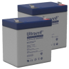 2 Stuks: Ultracell UL2.9-12 VRLA AGM Loodaccu's (12V, 2.9 Ah, T1 terminal)