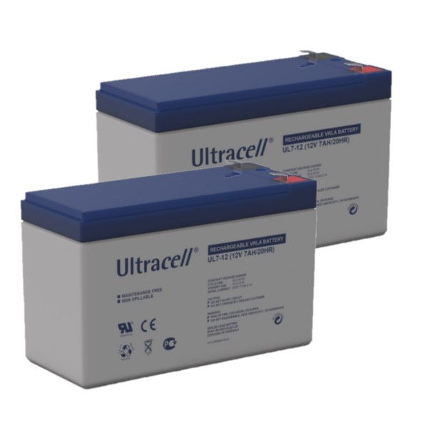 Ultracell 2 Stuks: Ultracell UL7-12 VRLA AGM Loodaccu's (12V, 7.0 Ah, T1 terminal)  AUL00065 - 1
