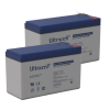 2 Stuks: Ultracell UL7-12 VRLA AGM Loodaccu's (12V, 7.0 Ah, T1 terminal)