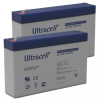 2 Stuks: Ultracell UL7-6 VRLA AGM Loodaccu's (6V, 7.0 Ah, T1 terminal)