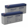 2 stuks: Ultracell UL3.4-6 VRLA AGM Loodaccu's (6V, 3.4 Ah, T1 terminal)