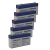 5 Stuks: Ultracell UL1.3-6 VRLA AGM Loodaccu's (6V, 1.3 Ah, T1 terminal)