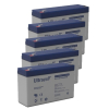 5 Stuks: Ultracell UL12-6 VRLA AGM Loodaccu's (6V, 12 Ah, T1 terminal)