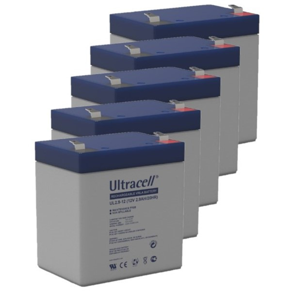 Ultracell 5 Stuks: Ultracell UL2.9-12 VRLA AGM Loodaccu's (12V, 2.9 Ah, T1 terminal)  AUL00075 - 1