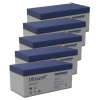 5 Stuks: Ultracell UL3.4-12 VRLA AGM Loodaccu's (12V, 3.4 Ah, T1 terminal)