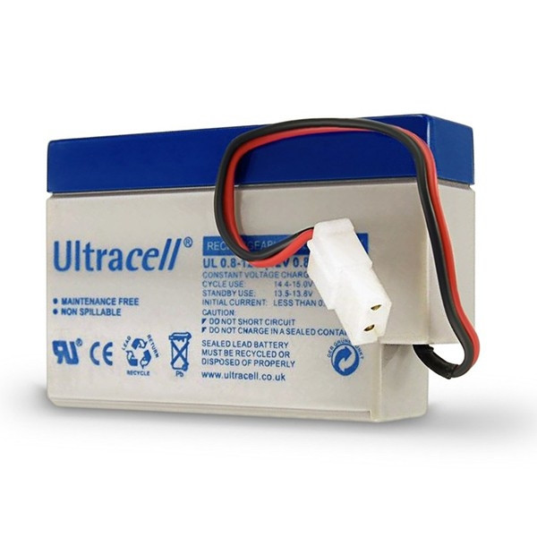 Ultracell UL0.8-12 VRLA AGM Loodaccu (12V, 0.8 Ah, AMP aansluiting)  AUL00039 - 