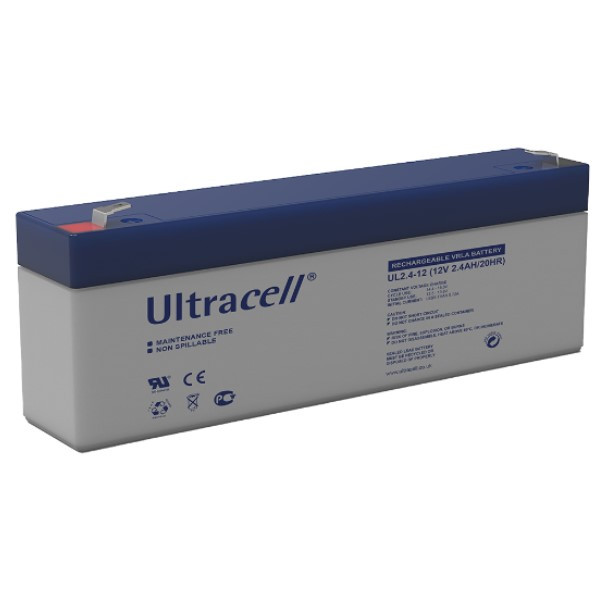 Ultracell UL2.4-12 VRLA AGM Loodaccu (12V, 2.4 Ah, T1 terminal)  AUL00019 - 1
