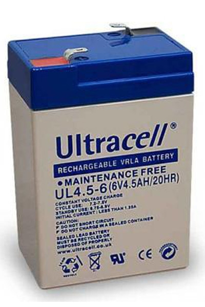 Ultracell UL4.5-6 VRLA/loodaccu (6V, 4500 mAh)  AUL00016 - 1