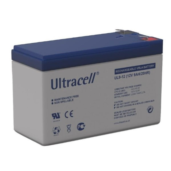 Ultracell UL9-12 VRLA AGM Loodaccu (12V, 9.0 Ah, T2 terminal)  ANB00562 - 1