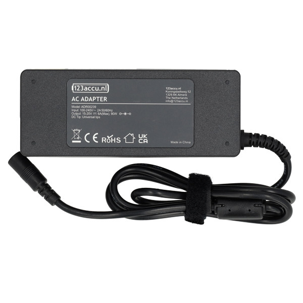 Universele 90W adapter met 20 aansluitingen (20 V, 4.5 A, 90 W, 123accu huismerk)  ADR00239 - 2