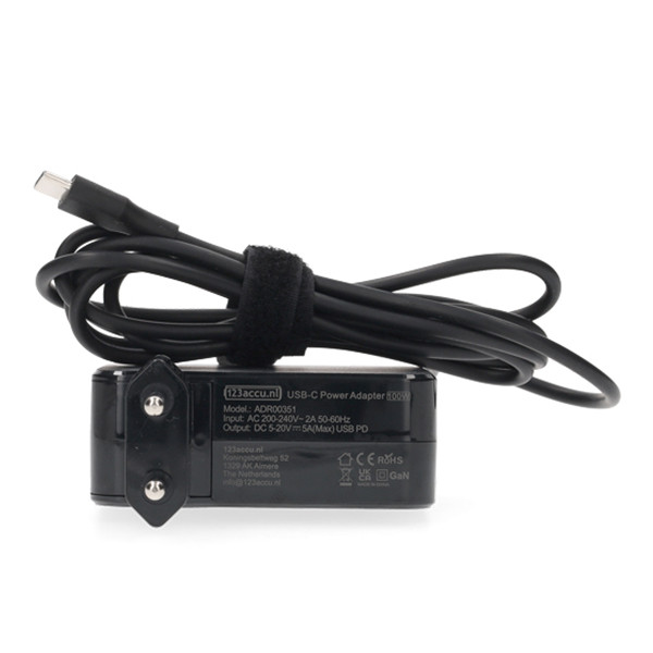 Universele USB-C 100W oplader PD 3.0 (20 V, 5 A, 100 W, 123accu huismerk) ADR00351 - 2