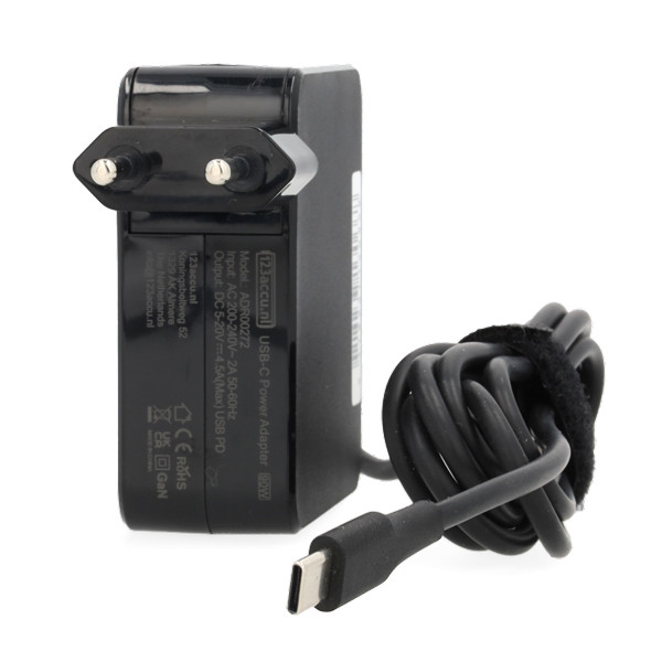 Universele USB-C 90W oplader PD3.0 (20 V, 4.5 A, 90 W, 123accu huismerk) ADR00272 - 2