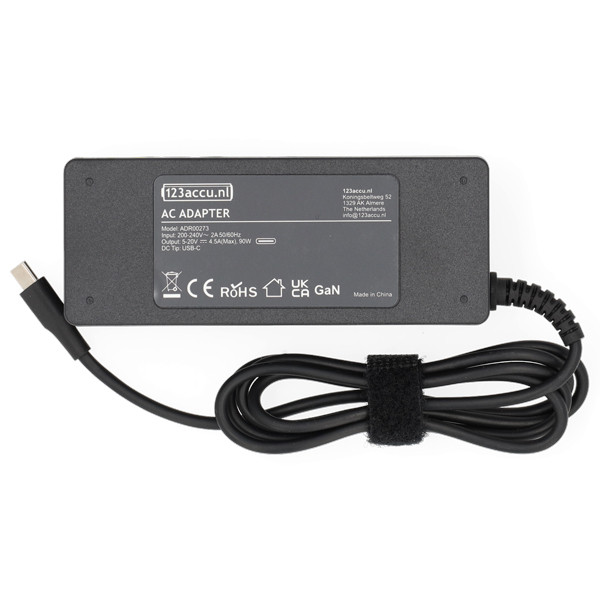 Universele USB-C oplader 90W (5 V - 20 V, 4.5 A, 90 W, 123accu huismerk)  ADR00273 - 2