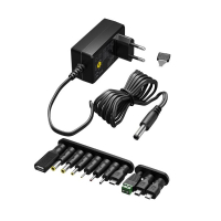 Universele adapter regelbaar 3V tot 12V (12V, 2.25A, 27W Max, 123accu huismerk)  ADR00143