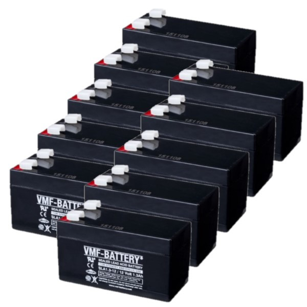 VMF 10 Stuks: VMF SLA1.3-12 VRLA AGM Loodaccu's (12V, 1.3 Ah, T1 terminal)  AVM00229 - 1