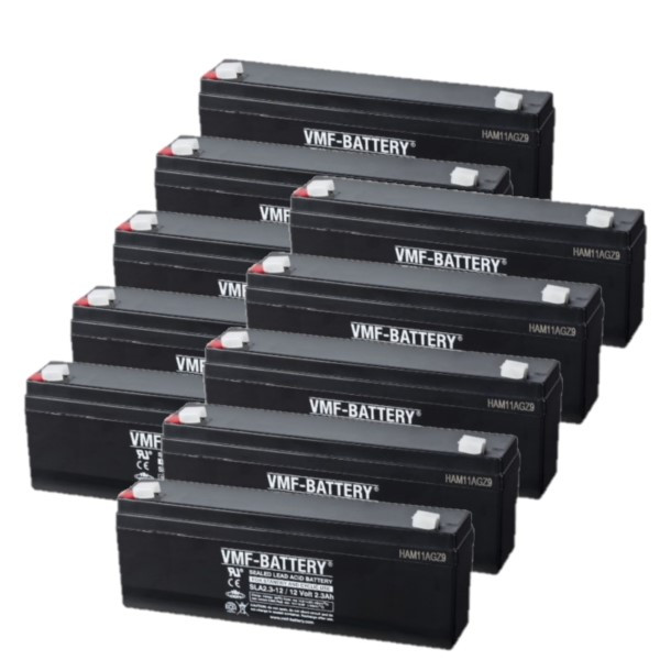 VMF 10 Stuks: VMF SLA2.3-12 VRLA AGM Loodaccu's (12V, 2.3 Ah, T1 terminal)  AVM00232 - 1