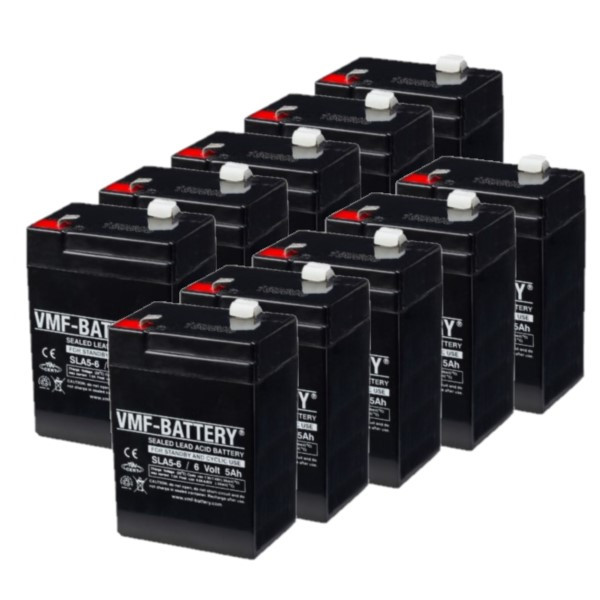 VMF 10 Stuks: VMF SLA5-6 VRLA AGM Loodaccu's (6V, 5.0 Ah, T1 terminal)  AVM00175 - 1