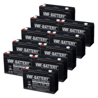 VMF 10 stuks: VMF SLA12-6 VRLA AGM Loodaccu's (6V, 12 Ah, T1 terminal)  AVM00176