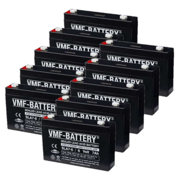 VMF 10 stuks: VMF SLA7-6 VRLA AGM Loodaccu's (6V, 7.0 Ah, T1 terminal)  AVM00166 - 1