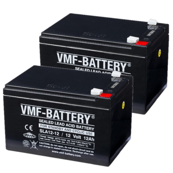 VMF 2 Stuks: SLA12-12 VRLA AGM Loodaccu's (12V, 12 Ah, T1 terminal)  AVM00224 - 1