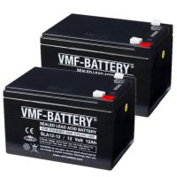 VMF 2 Stuks: SLA12-12 VRLA AGM Loodaccu's (12V, 12 Ah, T1 terminal)  AVM00224