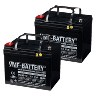 VMF 2 Stuks: VMF DC36-12 AGM Deep Cycle Loodaccu's (12V, 36 Ah. T7 terminal)  AVM00247