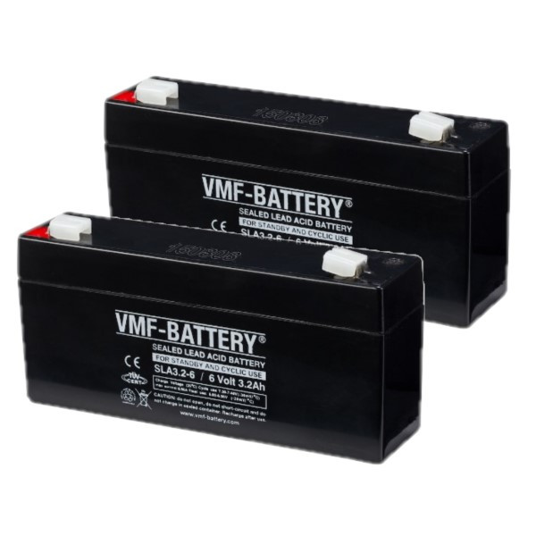 VMF 2 Stuks: VMF SLA3.2-6 VRLA AGM Loodaccu's (6V, 3.2 Ah, T1 terminal)  AVM00168 - 1
