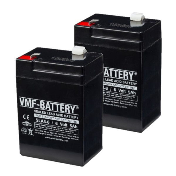 VMF 2 Stuks: VMF SLA5-6 VRLA AGM Loodaccu's (6V, 5.0 Ah, T1 terminal)  AVM00177 - 1