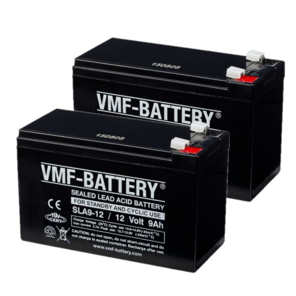 VMF 2 Stuks: VMF SLA9-12 VRLA AGM Loodaccu's (12V, 9 Ah, T2 terminal)  AVM00185 - 1