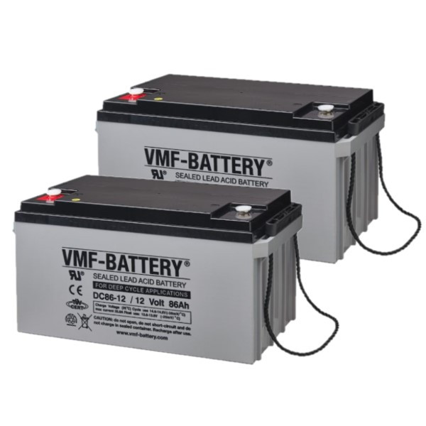 2 stuks: VMF DC86-12 AGM Deep Cycle accu's (12V, 86 Ah, T6 terminal) AVM00284 - 1