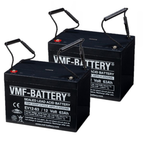 2 stuks: VMF EV12-63 AGM Deep Cycle accu's (12V, 63 Ah, T11 terminal) AVM00282 - 1