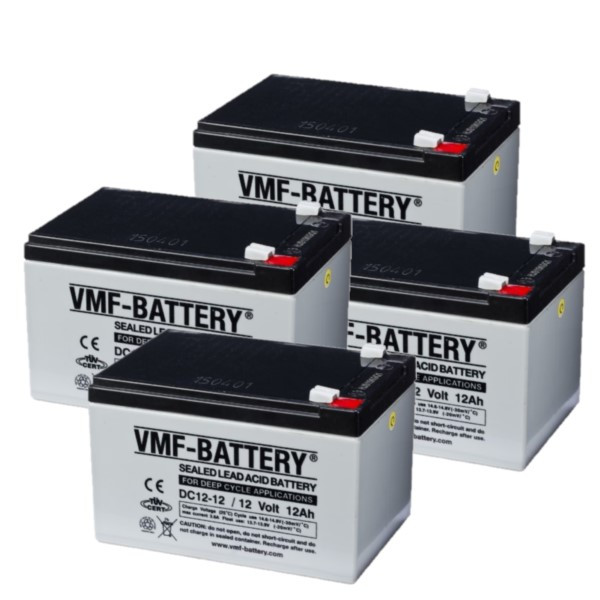 VMF 4 Stuks: VMF DC12-12 AGM Deep Cycle Looaccu's (12V, 12 Ah, T2 terminal)  AVM00180 - 1