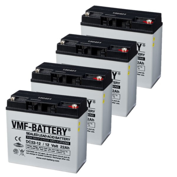 VMF 4 Stuks: VMF DC22-12 AGM Deep Cycle Loodaccu's (12V, 22 Ah, INSERT M5 terminal)  AVM00245 - 1