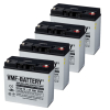 4 Stuks: VMF DC22-12 AGM Deep Cycle Loodaccu's (12V, 22 Ah, INSERT M5 terminal)