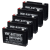 5 stuks: VMF SLA7-6 VRLA AGM Loodaccu's (6V, 7.0 Ah, T1 terminal) AVM00184 - 1