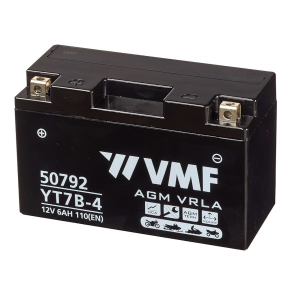 VMF PowerSport AGM 50792 / YT7B-BS / 507901012 accu (12V, 6Ah, 110A) AVM00100 - 1