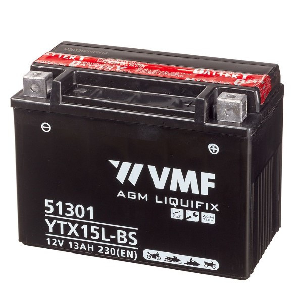 VMF PowerSport AGM 51301 / YTX15L-BS accu (12V, 13Ah, 230A)  AVM00209 - 1