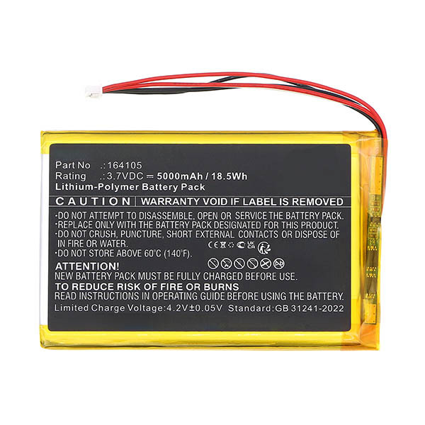V Tech 164105 accu (3.7 V, 5000 mAh, 123accu huismerk) AVT00033 - 1