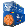 Varta 13 / PR48 / Oranje gehoorapparaat batterij 60 stuks