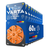 Varta 13 / PR48 / Oranje gehoorapparaat batterij 60 stuks  AVA00614 - 1