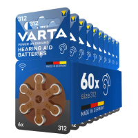 Varta 312 / PR41 / Bruin gehoorapparaat batterij 60 stuks  AVA00615