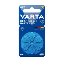 Varta 675 / PR44 / Blauw gehoorapparaat batterij 6 stuks  AVA00616