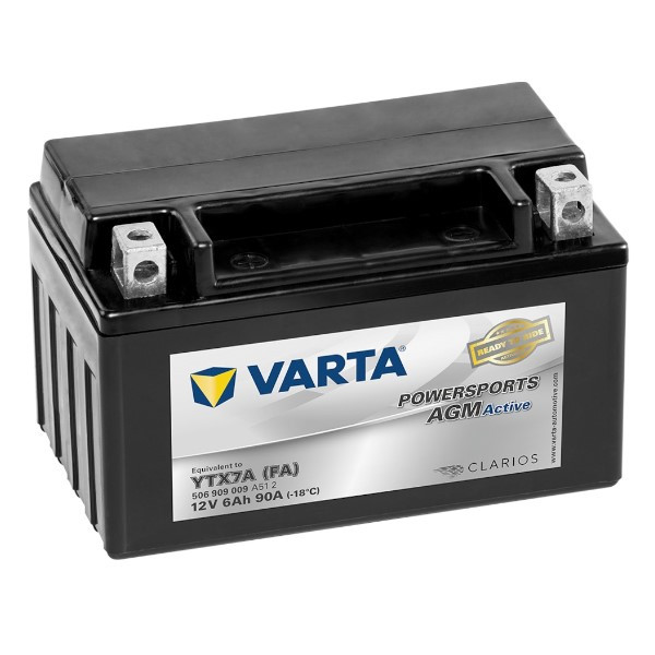 Varta AGM Active 506909009 / YTX7A-BS / 50615 accu (12V, 6Ah, 90A)  AVA00318 - 1