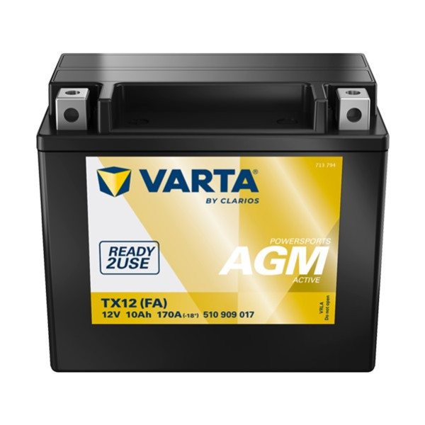 Varta AGM Active 510909017 / YTX12-BS / 51012 accu (12V, 10Ah, 170A) AVA00313 - 1