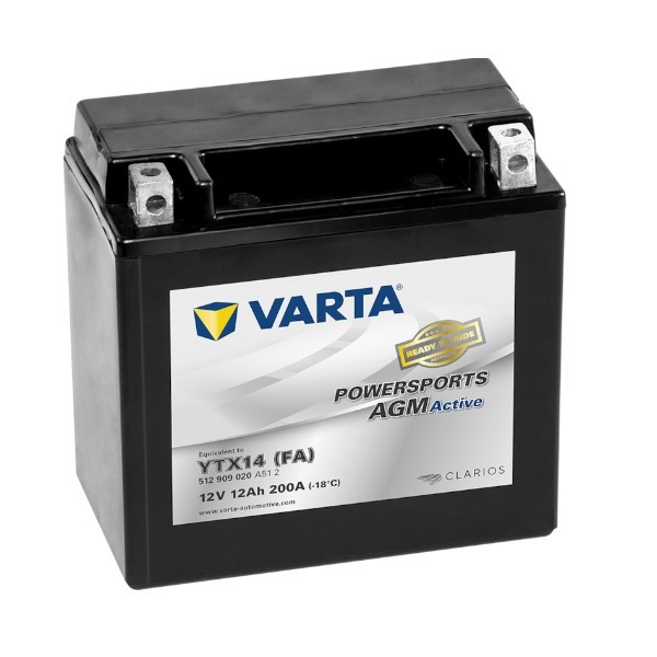 Varta AGM Active 512909020 / YTX14-BS / 51214 accu (12V, 12Ah, 200A)  AVA00316 - 1